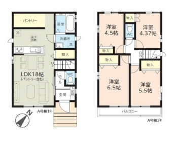 �Ԏ��}�i�̂P�ˌ��j�@4LDK