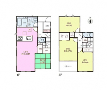 �Ԏ��}�i�̂P�ˌ��j�@4LDK�{WIC