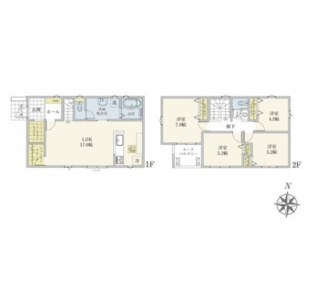 �Ԏ��}�i�̂P�ˌ��j�@4LDK