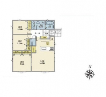 �Ԏ��}�i�̂P�ˌ��j�@3LDK