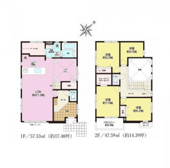 �Ԏ��}�i�̂P�ˌ��j�@4LDK