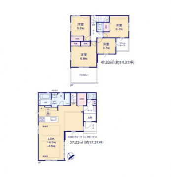 �Ԏ��}�i�̂P�ˌ��j�@4LDK