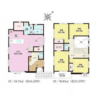 �Ԏ��}�i�̂P�ˌ��j�@4LDK