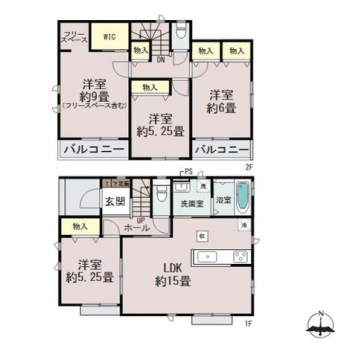 �Ԏ��}�i�̂P�ˌ��j�@4LDK