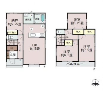 �Ԏ��}�i�̂P�ˌ��j�@3LDK