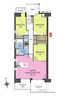 �Ԏ��}�i�̂P�}���V�����j�@3LDK