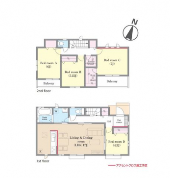 �Ԏ��}�i�̂P�ˌ��j�@4LDK