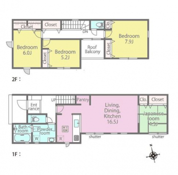 �Ԏ��}�i�̂P�ˌ��j�@4LDK