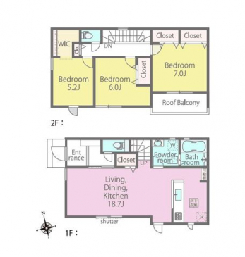 �Ԏ��}�i�̂P�ˌ��j�@3LDK