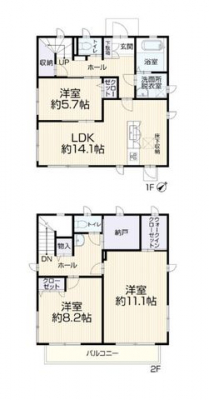 �Ԏ��}�i�̂P�ˌ��j�@3LDK