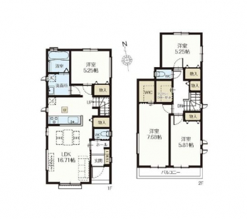 �Ԏ��}�i�̂P�ˌ��j�@4LDK