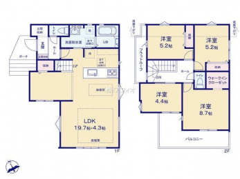 �Ԏ��}�i�̂P�ˌ��j�@4LDK�{WIC