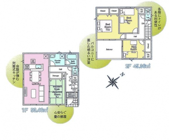 �Ԏ��}�i�̂P�ˌ��j�@4LDK