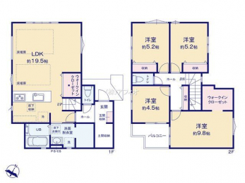 �Ԏ��}�i�̂P�ˌ��j�@4LDK�{2WIC