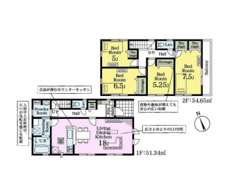 �Ԏ��}�i�̂P�ˌ��j�@4LDK