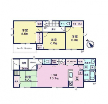 �Ԏ��}�i�̂P�ˌ��j�@4LDK