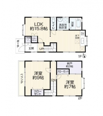 �Ԏ��}�i�̂P�ˌ��j�@2LDK