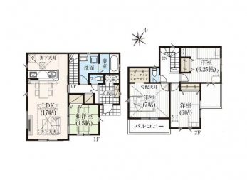 �Ԏ��}�i�̂P�ˌ��j�@4LDK