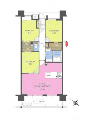 �Ԏ��}�i�̂P�}���V�����j�@3LDK