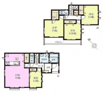 �Ԏ��}�i�̂P�ˌ��j�@4LDK