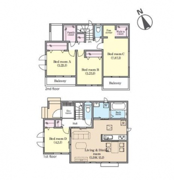 �Ԏ��}�i�̂P�ˌ��j�@4LDK