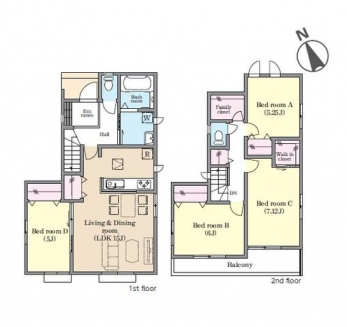 �Ԏ��}�i�̂P�ˌ��j�@4LDK