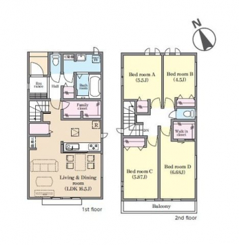 �Ԏ��}�i�̂P�ˌ��j�@4LDK