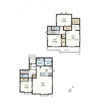 �Ԏ��}�i�̂P�ˌ��j�@4LDK