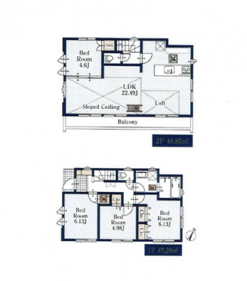 �Ԏ��}�i�̂P�ˌ��j�@4LDK