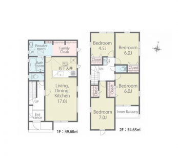 �Ԏ��}�i�̂P�ˌ��j�@4LDK