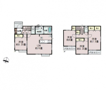 �Ԏ��}�i�̂P�ˌ��j�@4LDK