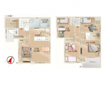 �Ԏ��}�i�̂P�ˌ��j�@4LDK