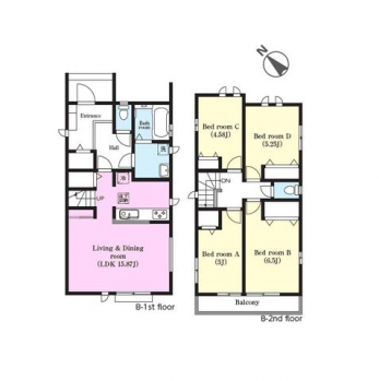 �Ԏ��}�i�̂P�ˌ��j�@4LDK