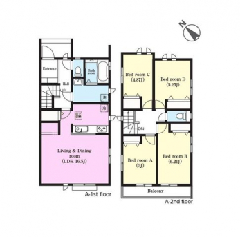 �Ԏ��}�i�̂P�ˌ��j�@4LDK