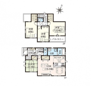 �Ԏ��}�i�̂P�ˌ��j�@4LDK�{2WIC