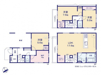 �Ԏ��}�i�̂P�ˌ��j�@3SLDK