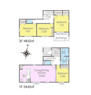 �Ԏ��}�i�̂P�ˌ��j�@3LDK