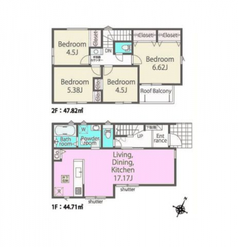 �Ԏ��}�i�̂P�ˌ��j�@4LDK