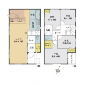 �Ԏ��}�i�̂P�ˌ��j�@4LDK