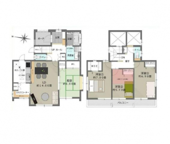 �Ԏ��}�i�̂P�ˌ��j�@4LDK