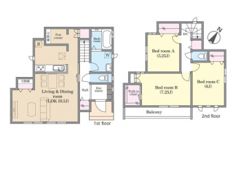 �Ԏ��}�i�̂P�ˌ��j�@3LDK