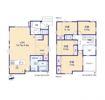 �Ԏ��}�i�̂P�ˌ��j�@4LDK