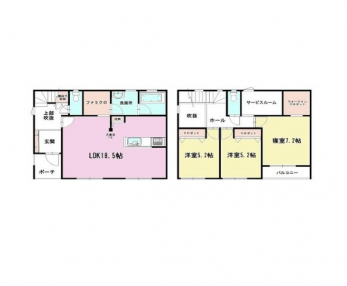 �Ԏ��}�i�̂P�ˌ��j�@3SLDK+WIC�~2