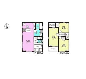 �Ԏ��}�i�̂P�ˌ��j�@3LDK�{WIC