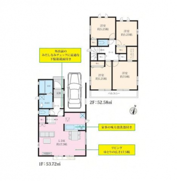 �Ԏ��}�i�̂P�ˌ��j�@4LDK�{WIC