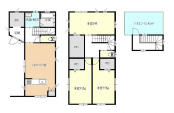 �Ԏ��}�i�̂P�ˌ��j�@3LDK