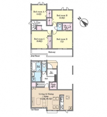 �Ԏ��}�i�̂P�ˌ��j�@4LDK