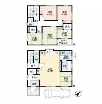 �Ԏ��}�i�̂P�ˌ��j�@6LDK