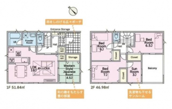 �Ԏ��}�i�̂P�ˌ��j�@4LDK