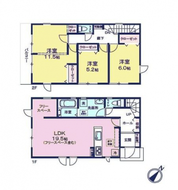 �Ԏ��}�i�̂P�ˌ��j�@3LDK